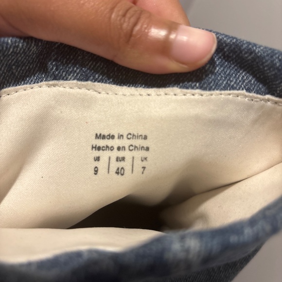 ALDO DENIM FOLDED OVER HEELED BOOTS - Picture 5 of 5